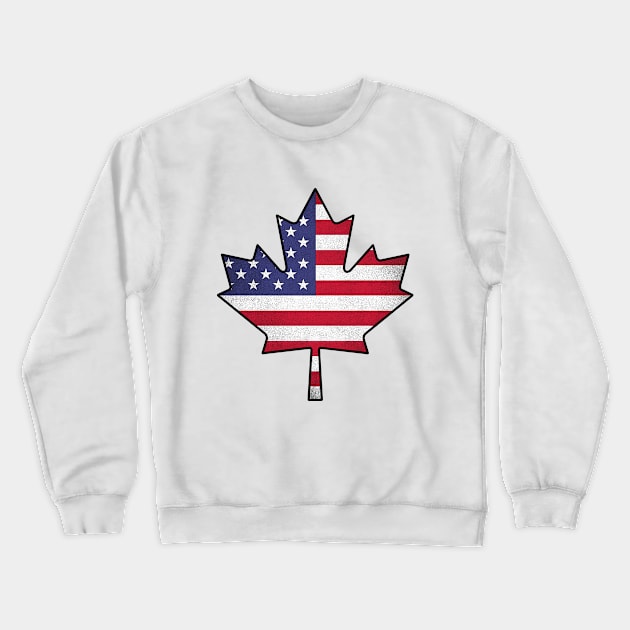 Canadian American Flag Crewneck Sweatshirt by zap